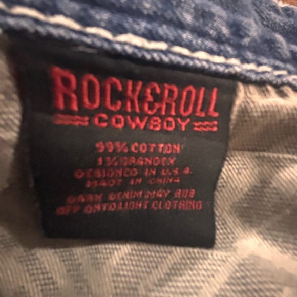 Rock & Roll Cowboy Double Barrel Straight Jeans Cropped Size 31 - Picture 5 of 5